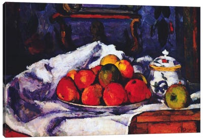 Still Life Bowl of Apples Canvas Art Print - Impressionism Art