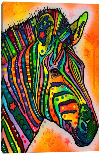 Zebra Canvas Art Print - Large Colorful Accents