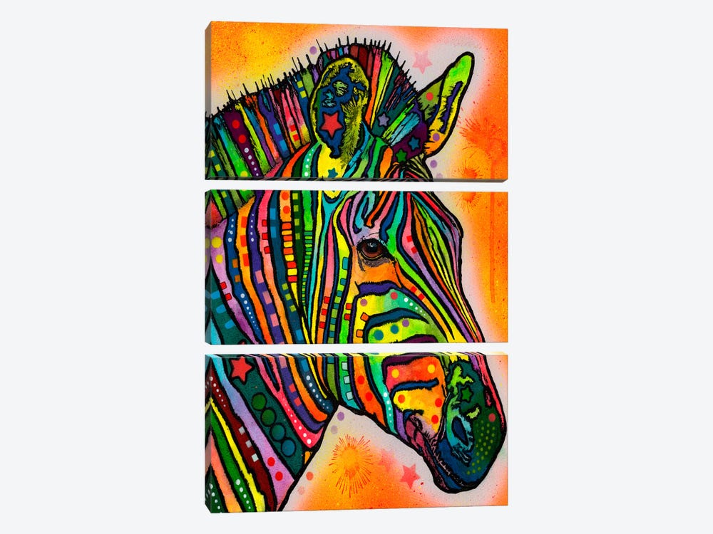Zebra by Dean Russo 3-piece Canvas Art Print