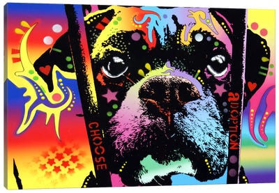 Choose Adoption Boxer Canvas Art Print - Animal Rights Art