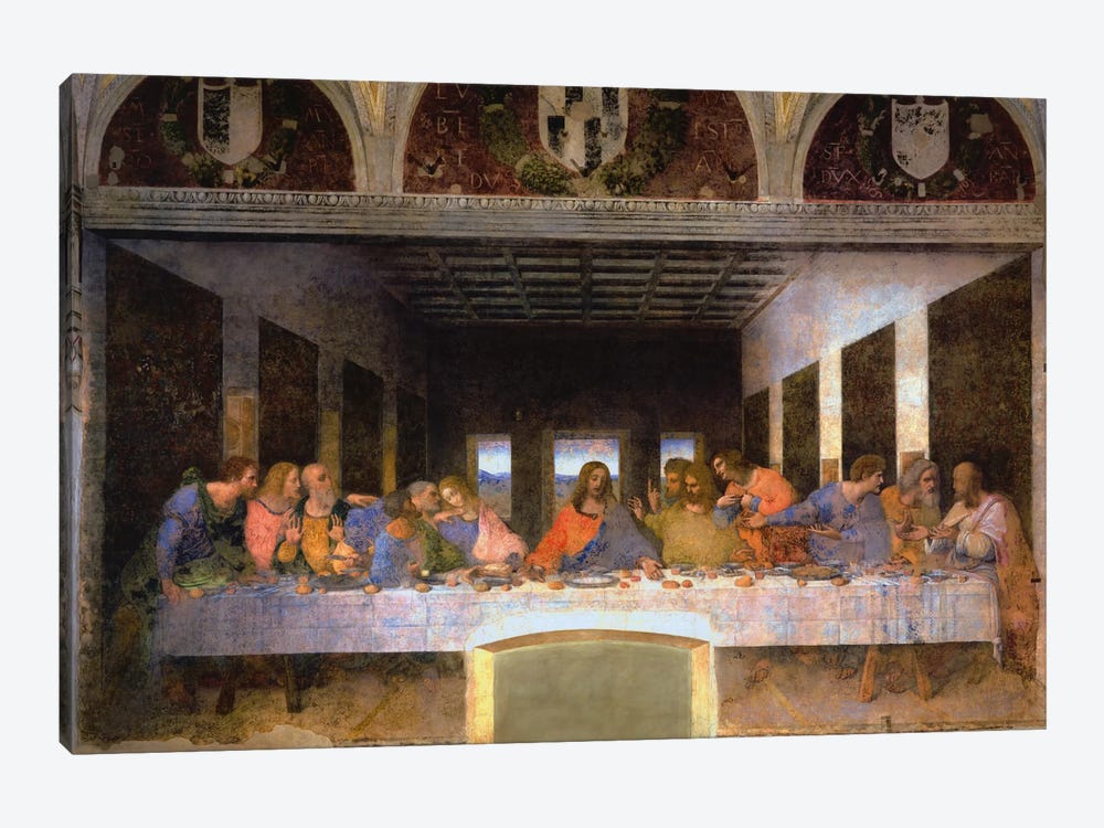 The Last Supper, 1495-1498 by Leonardo da Vinci 1-piece Canvas Print