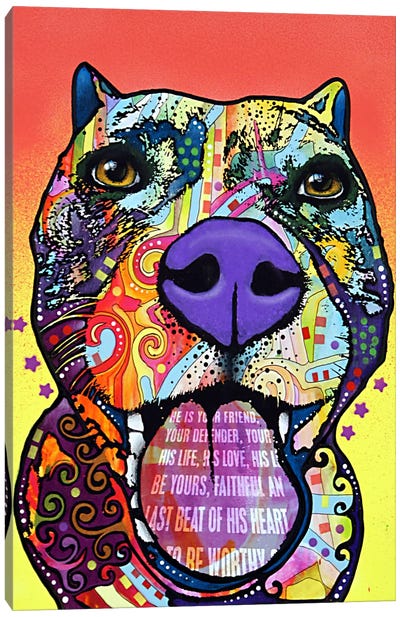 Bark Don't Bite Canvas Art Print - American Pit Bull Terriers
