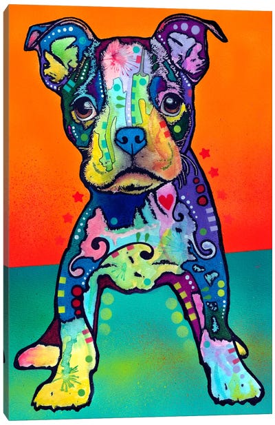 On My Own Canvas Art Print - Staffordshire Bull Terrier Art