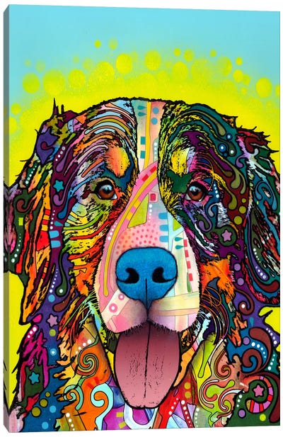 Bernese Mountain Dog Canvas Art Print - Mixed Media Art