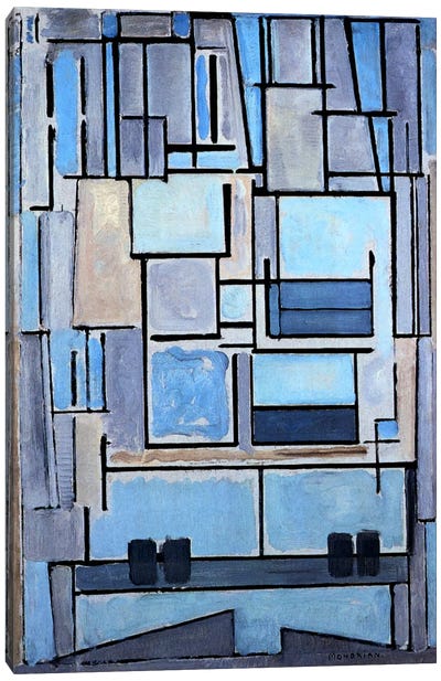 Composition No. 9, 1914 Canvas Art Print - Blue Abstract Art