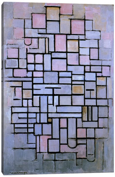 Composition 6, 1914 Canvas Art Print - Piet Mondrian
