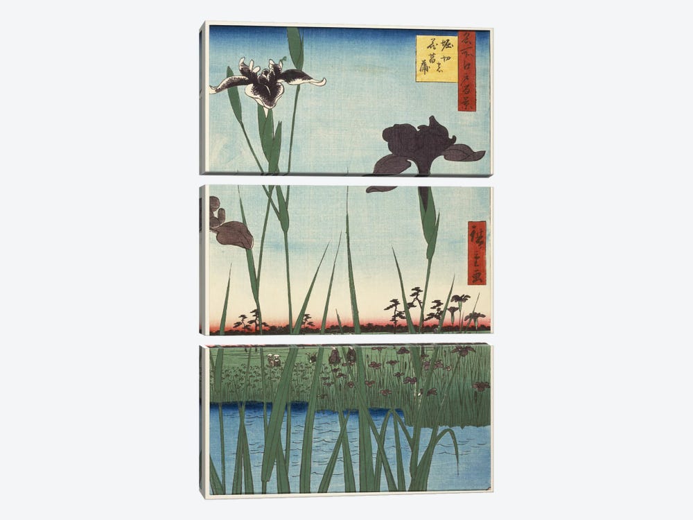 Horikiri no hanashobu (Horikiri Iris Garden) 3-piece Canvas Art