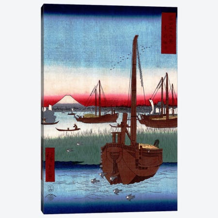 Toto Tsukuda oki (The Sea at Tsukuda in Edo) Canvas Print #13621} by Utagawa Hiroshige Canvas Art