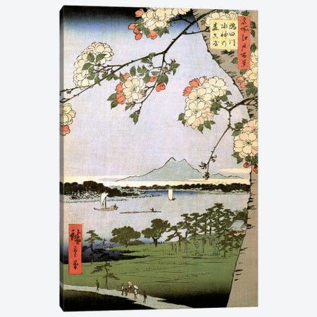 Sumidagawa Suijin no mori Massaki (Suijin Shrine and Massaki on the Sumida River) Canvas Print #13623} by Utagawa Hiroshige Canvas Wall Art