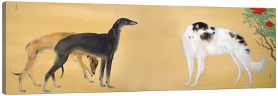 Dogs from Europe Canvas Art Print - Japanese Fine Art (Ukiyo-e)