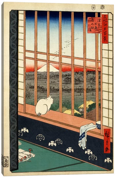 Askusa tanbo Torinomachi mode (Asakusa Ricefields and Torinomachi Festival) Canvas Art Print - Utagawa Hiroshige
