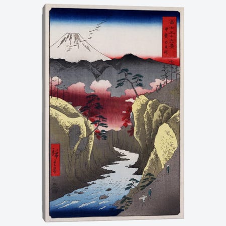 Kai Inume toge (Inume Pass in Kai Province) Canvas Print #13654} by Utagawa Hiroshige Canvas Artwork