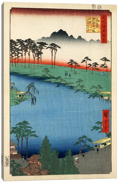 Tsunohazu Kumano Junisha zokusho Juniso (Kumano Junisha Shrine, Tsunohazu) Canvas Art Print - Utagawa Hiroshige