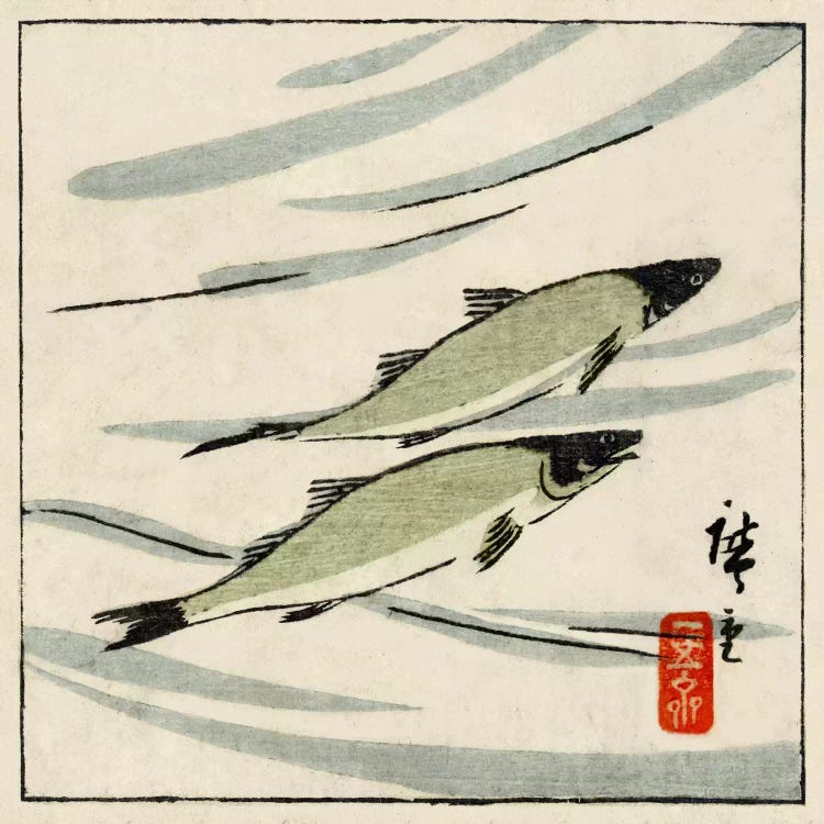 Ayu zu (River Trout) by Utagawa Hiroshige wall art