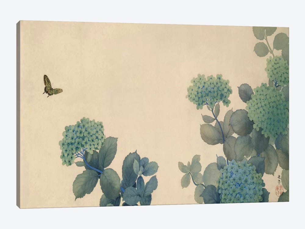 Hydrangeas by Hishida Shunso 1-piece Canvas Wall Art