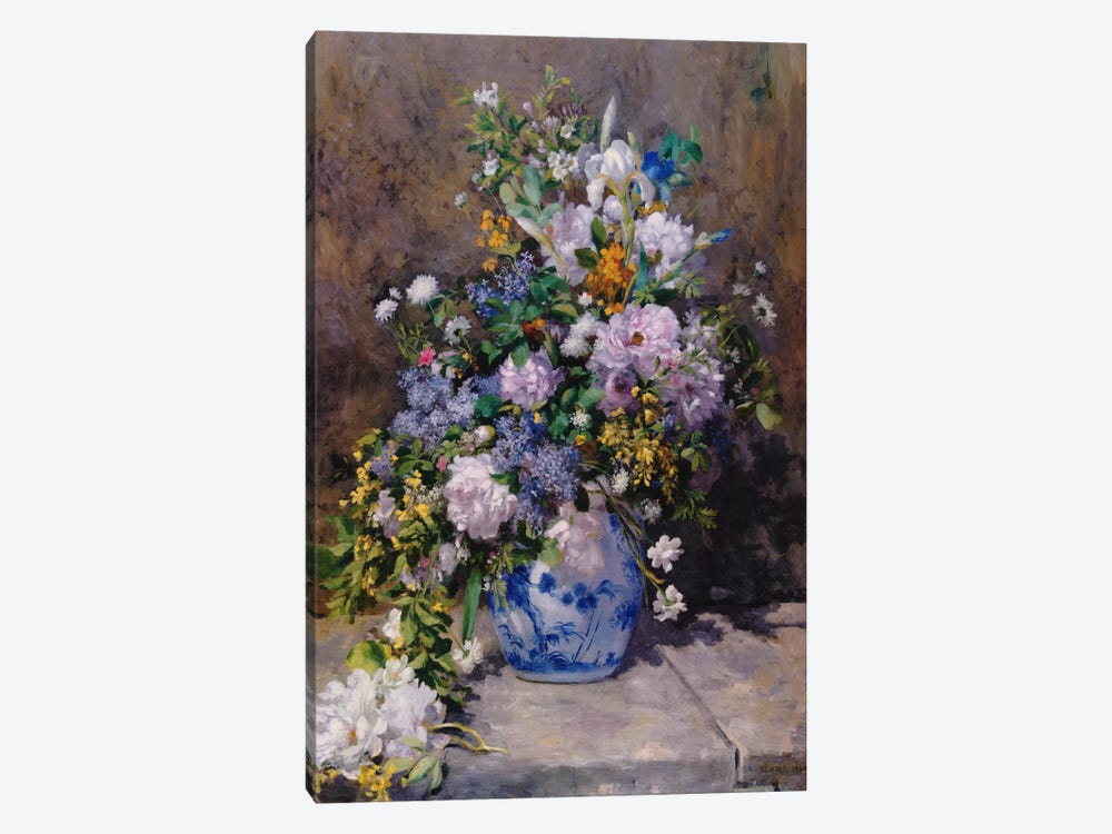 Spring Bouque (grande Vaso Di Fiori) by Pierre-Auguste Renoir 1-piece Canvas Art