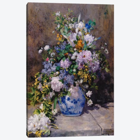 Spring Bouque (grande Vaso Di Fiori) Canvas Print #1368} by Pierre-Auguste Renoir Canvas Print