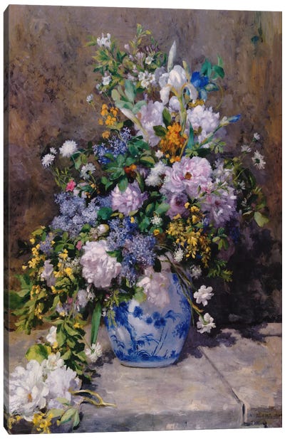 Spring Bouque (grande Vaso Di Fiori) Canvas Art Print - Pierre Auguste Renoir