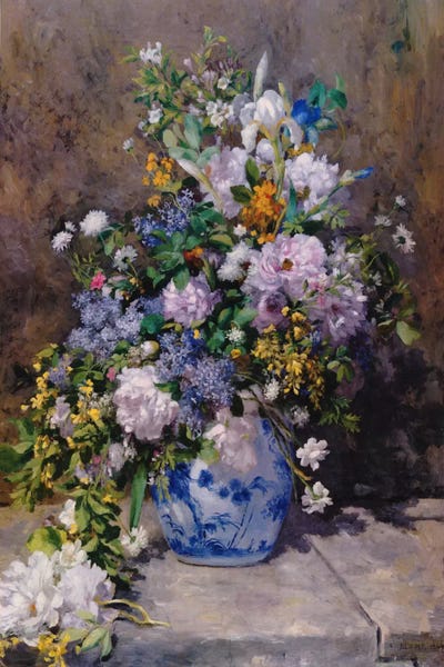 Large Floral & Botanical Art - Canvas Prints: Spring Bouque (grande Vaso Di Fiori) by Pierre-Auguste Renoir