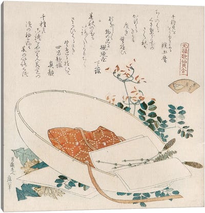 Myriad Grasses Shell (Chigusagai) Canvas Art Print - Katsushika Hokusai