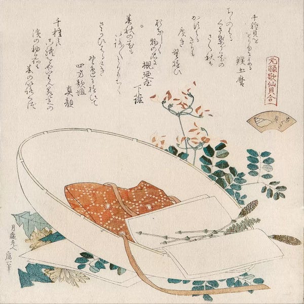 Ukiyo-e: Myriad Grasses Shell (Chigusagai) by Katsushika Hokusai