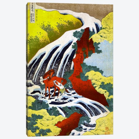 Yoshitsune Falls Canvas Print #13696} by Katsushika Hokusai Canvas Artwork