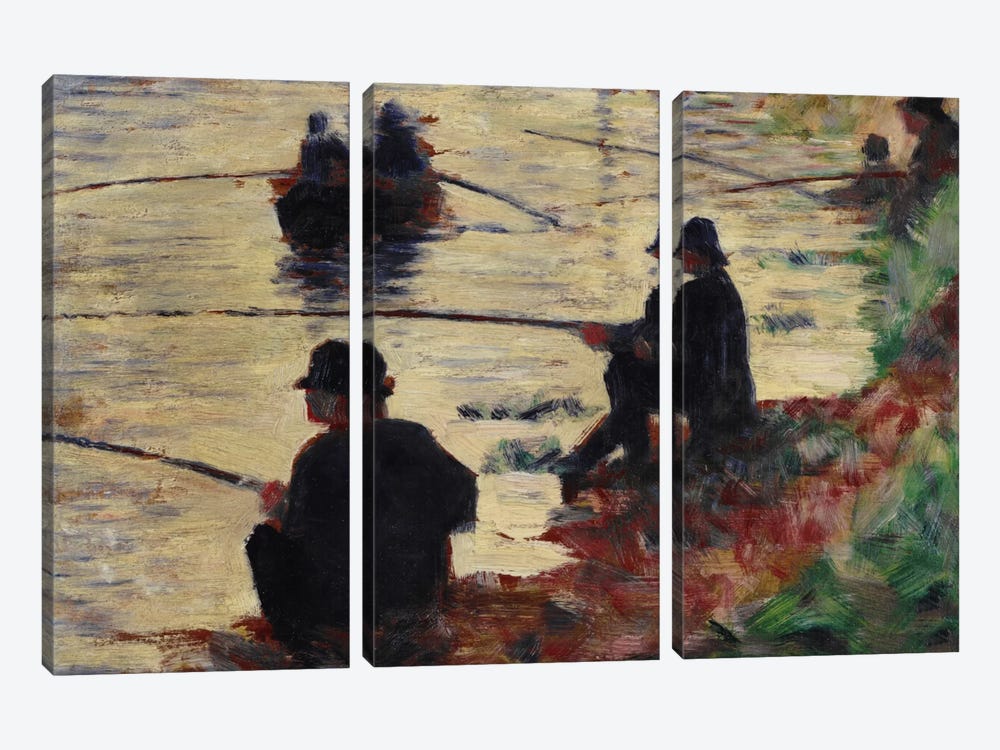 Anglers by Georges Seurat 3-piece Canvas Art