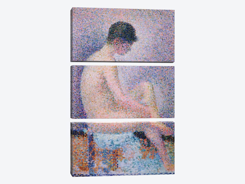 Model In Profile, 1886 by Georges Seurat 3-piece Canvas Art Print