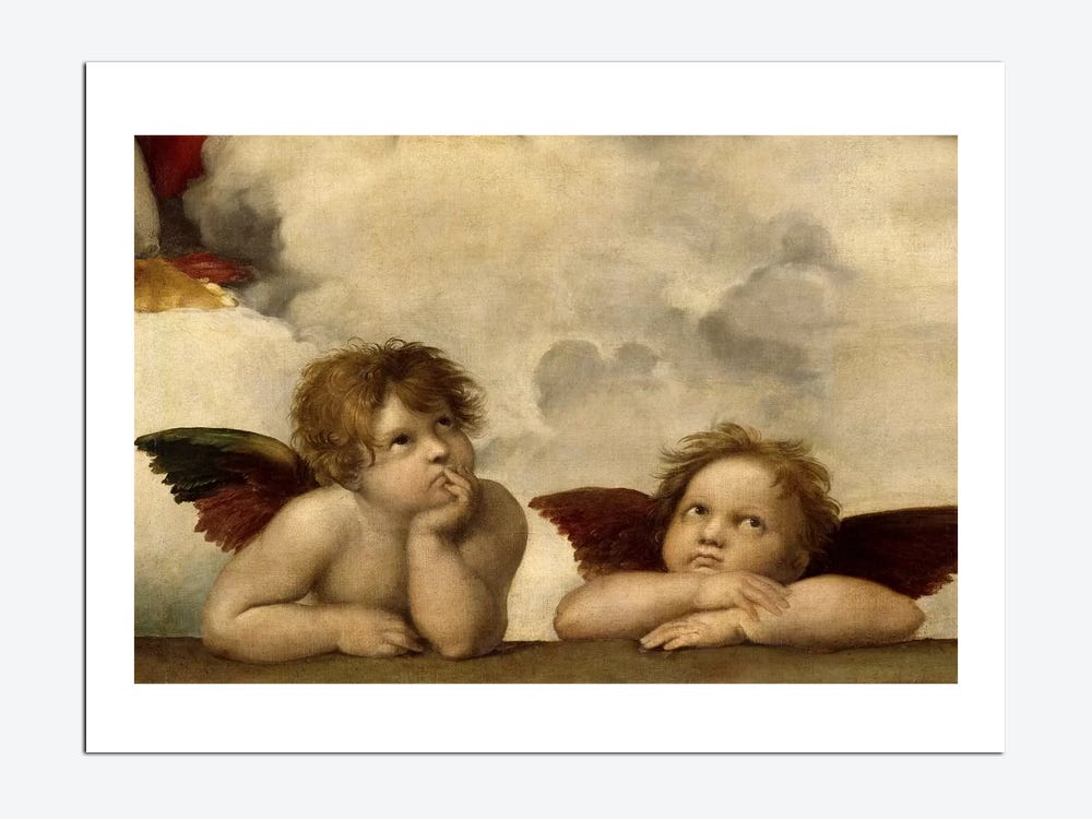 The Two Angels Canvas Artwork by Raphael