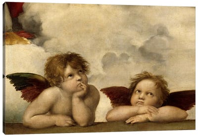 The Two Angels Canvas Art Print - Traditional Living Room Art