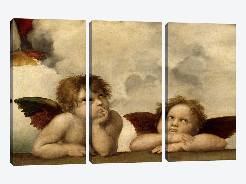 The Two Angels by Raphael 3-piece Canvas Art Print
