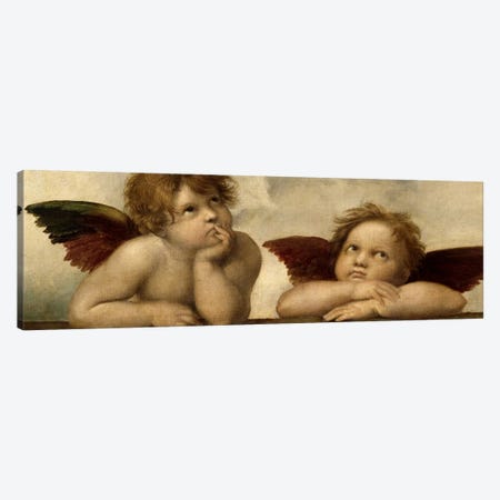 The Two Angels Canvas Print #1396PAN} by Raphael Art Print