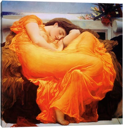 Flaming June Canvas Art Print - Sleeping & Napping Art