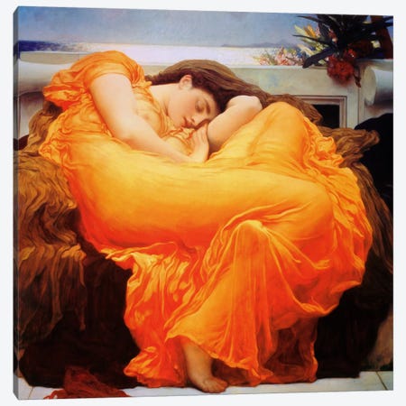 Flaming June Canvas Print #1397} by Frederic Leighton Canvas Print