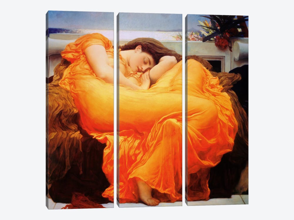 Flaming June by Frederic Leighton 3-piece Canvas Art