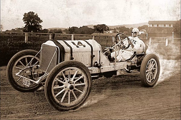 Large Black & White Art - Canvas Prints: Vintage Photo Race Car by Unknown Artist