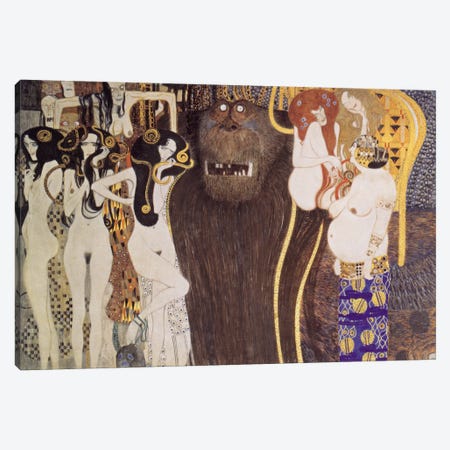 Die feindlichen Gewalten (The Hostile Forces) Canvas Print #14009} by Gustav Klimt Canvas Art Print