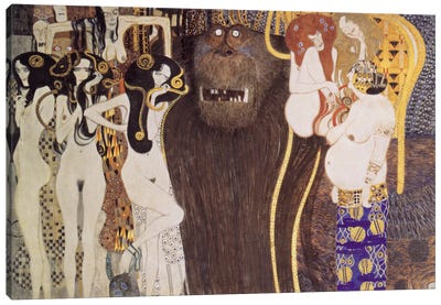 Die feindlichen Gewalten (The Hostile Forces) Canvas Art Print - Gustav Klimt