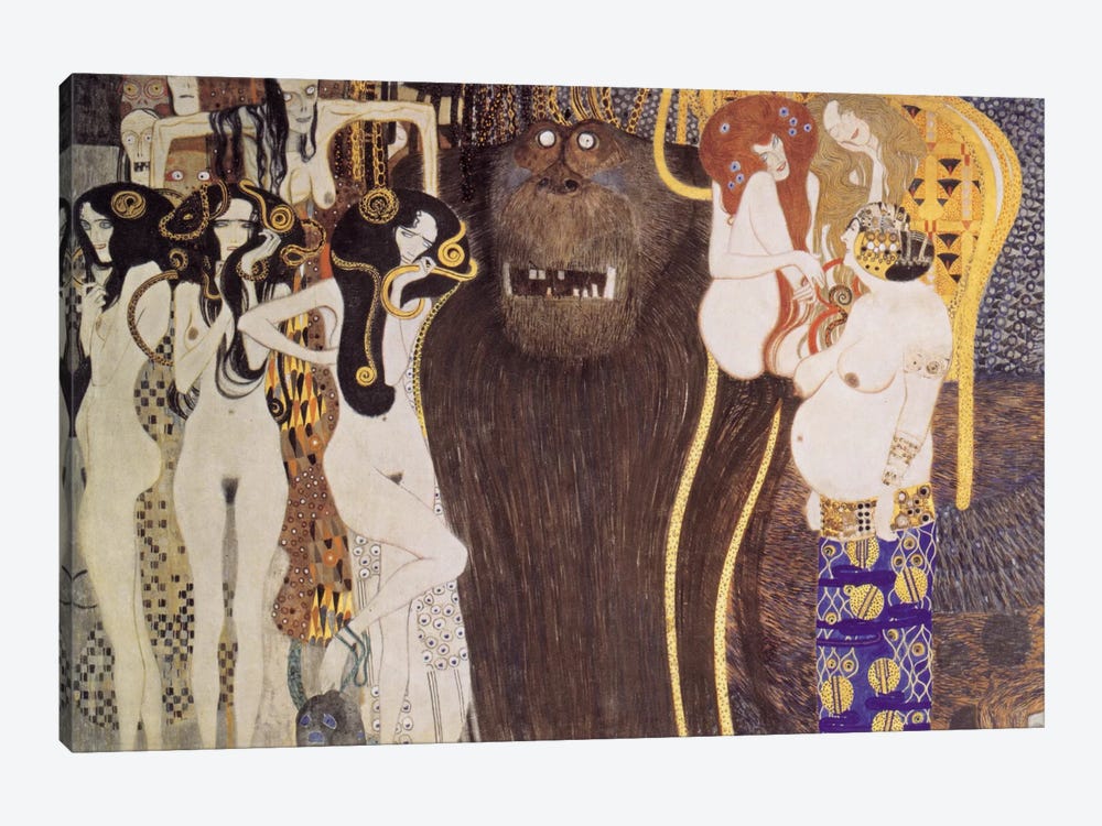 Die feindlichen Gewalten (The Hostile Forces) by Gustav Klimt 1-piece Canvas Art Print