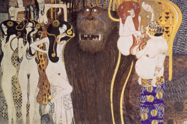 Primates: Die feindlichen Gewalten (The Hostile Forces) by Gustav Klimt