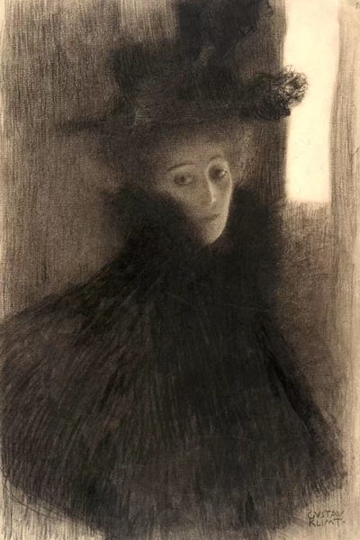 All Things Klimt: Portrait of a Lady with Cape and Hat by Gustav Klimt