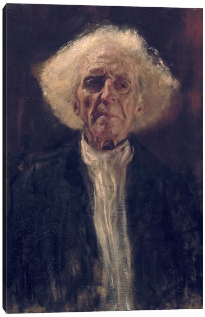 Study of the Head of a Blind Man Canvas Art Print - Gustav Klimt