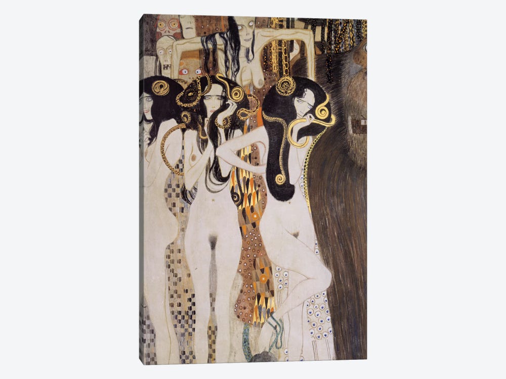 Die Gorgonen und Typhoeus by Gustav Klimt 1-piece Canvas Artwork
