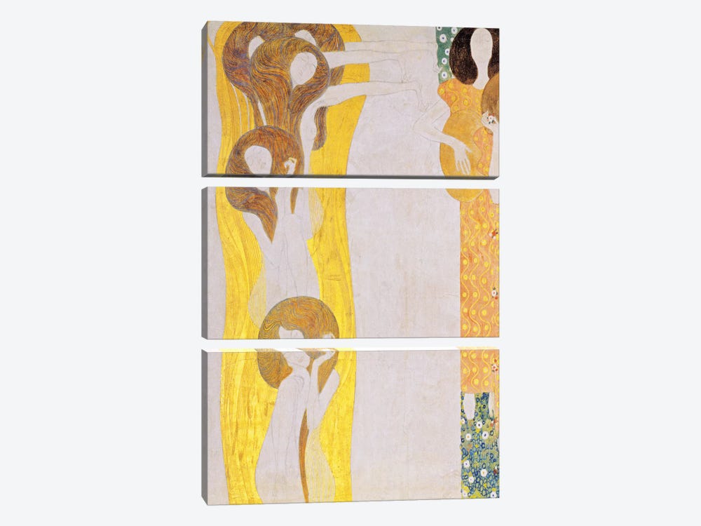 Die Künste by Gustav Klimt 3-piece Canvas Art Print