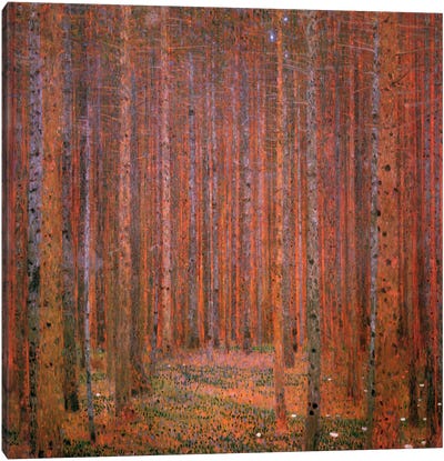 Fir Forest I Canvas Art Print - Trail, Path & Road Art