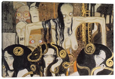 Gorgonen 3 (The Three Gorgones: Sickness, Madness, Death) Canvas Art Print