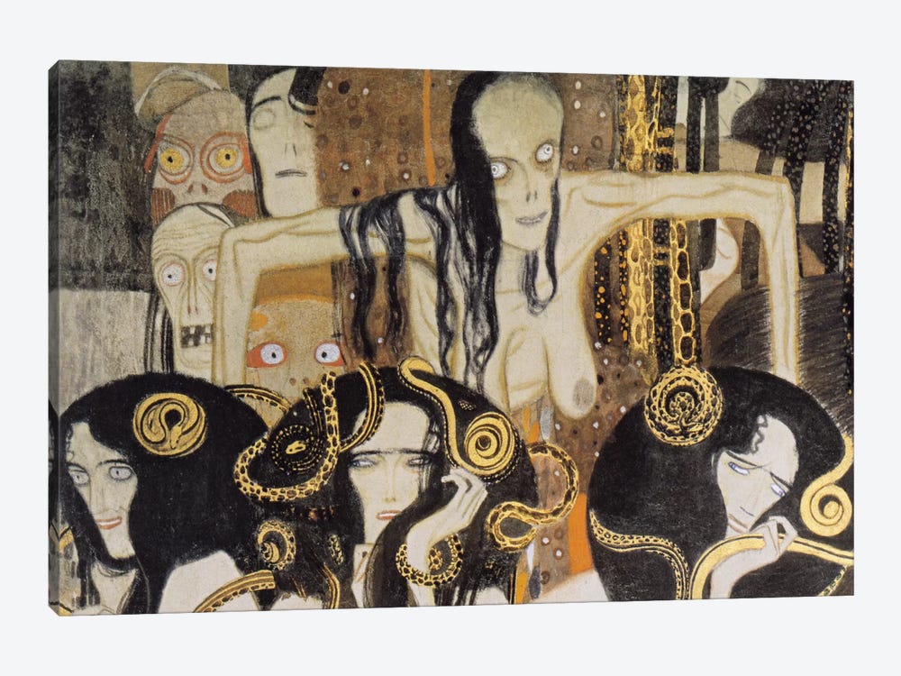 Gorgonen 3 (The Three Gorgones: Sickness, Madness, Death) by Gustav Klimt 1-piece Canvas Art