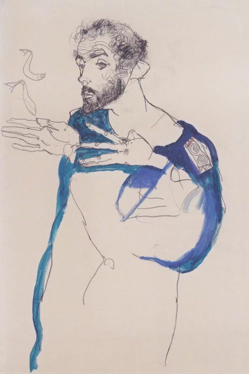 Gustav Klimt Im Blauen Malerkittel