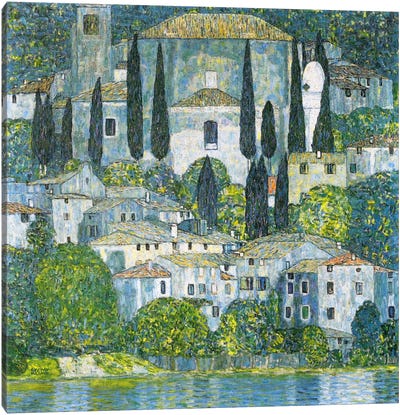 Kirche in Cassone (Church in Cassone) Canvas Art Print - All Things Klimt