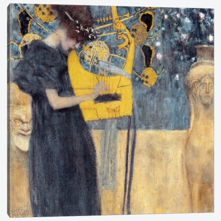 Musik 1895 Canvas Print #14037} by Gustav Klimt Canvas Art Print
